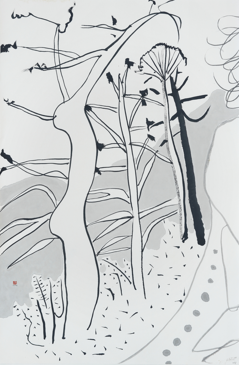 장병언, structure landscape 075, ink_on_paper, painting, 2026